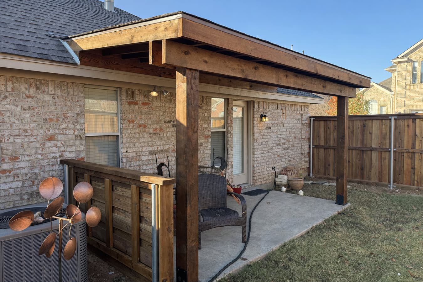 Patio cover installation in College Station, TX